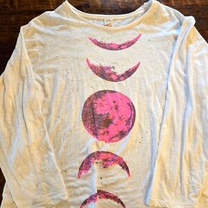 Magnolia pearl Luna Long Sleeve Shirt with Pink Moon Phases